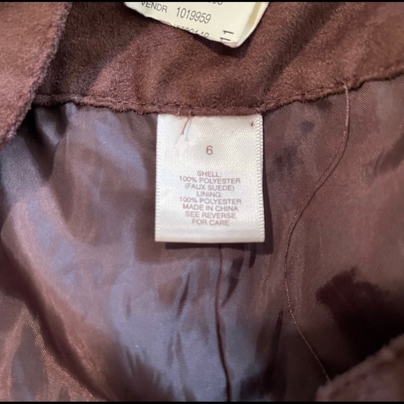 Brown Faux Suede Short Size 6 - Picture 3 of 3